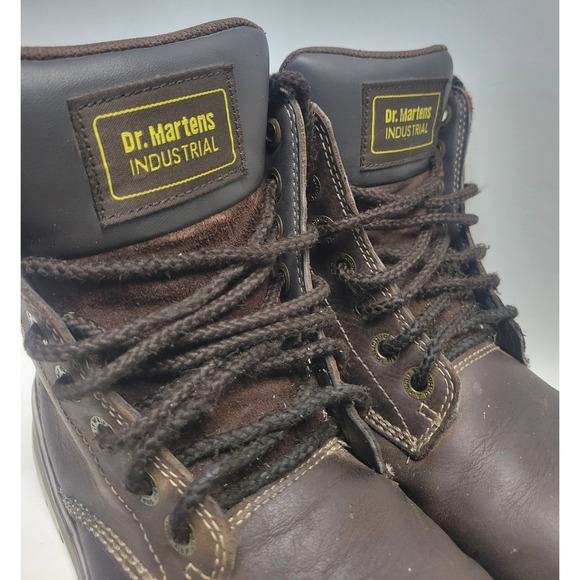 Dr Martens Industrial Work soft toe AirWair Boots‎ Brown Leather Lace Up Size 9 main image 11